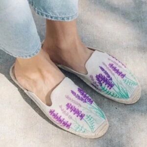 Soludos Lavender Fields Espadrille Slide/Mules - Size 8